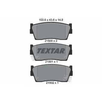 Jeu de 4 plaquettes de frein avant TEXTAR 2150001