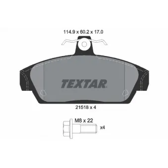 Jeu de 4 plaquettes de frein avant TEXTAR 2151801