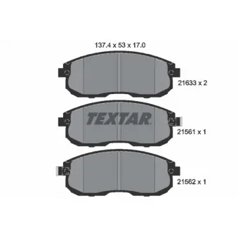 Jeu de 4 plaquettes de frein avant TEXTAR 2156101