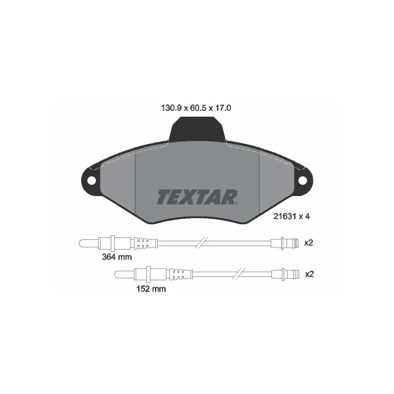 Jeu de 4 plaquettes de frein avant TEXTAR 2163102