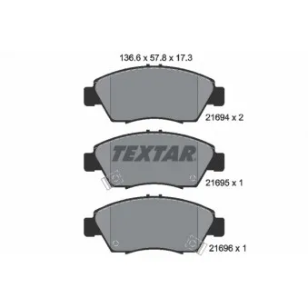 Jeu de 4 plaquettes de frein avant TEXTAR 2169401