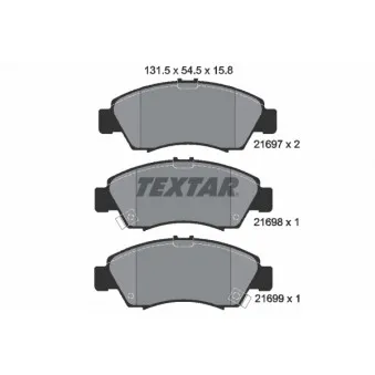 Jeu de 4 plaquettes de frein avant TEXTAR 2169701