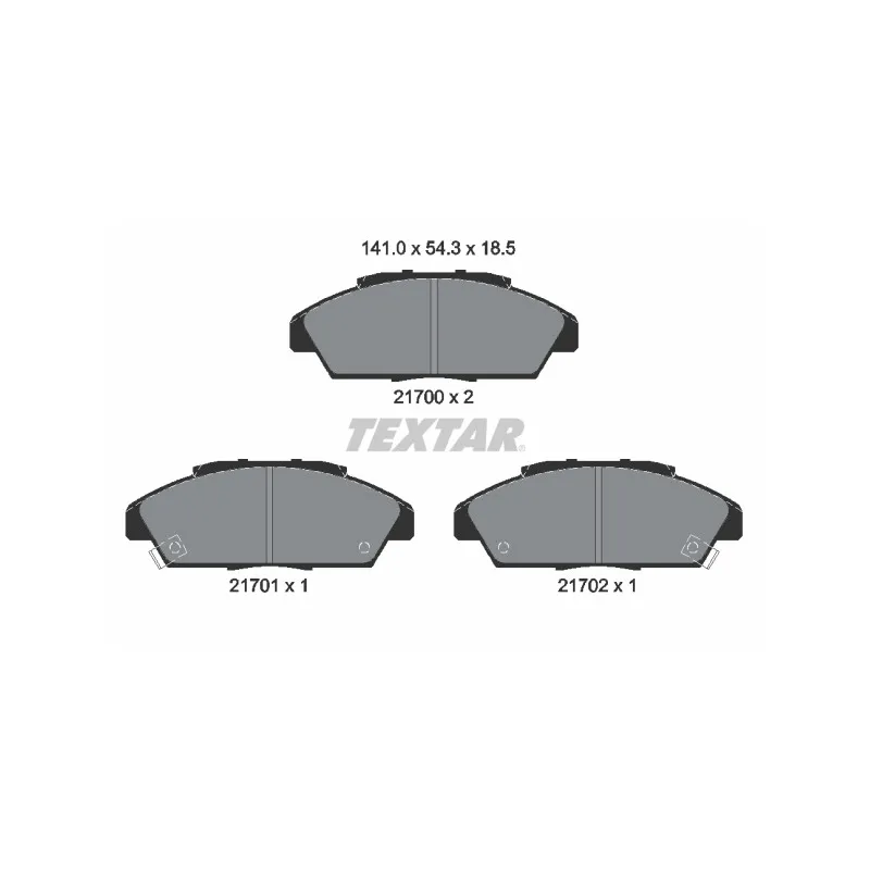Jeu de 4 plaquettes de frein avant TEXTAR 2170001