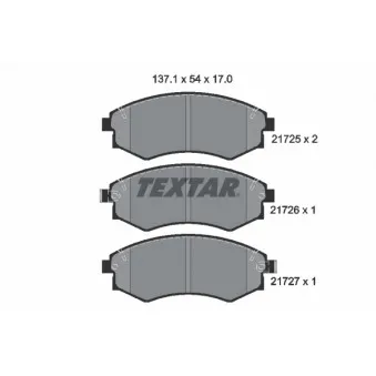Jeu de 4 plaquettes de frein avant TEXTAR 2172501