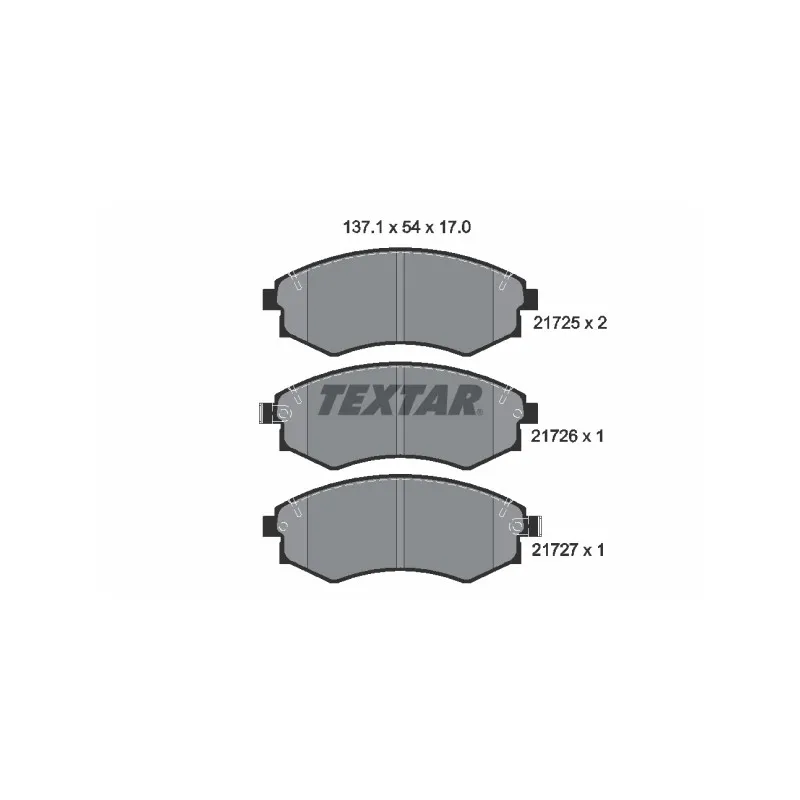 Jeu de 4 plaquettes de frein avant TEXTAR 2172501