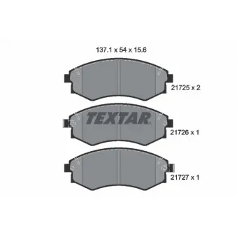 Jeu de 4 plaquettes de frein avant TEXTAR 2172502