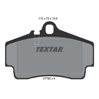 Jeu de 4 plaquettes de frein arrière TEXTAR 2179203