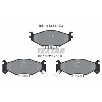 Jeu de 4 plaquettes de frein avant TEXTAR 2181501