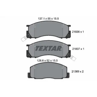 Jeu de 4 plaquettes de frein avant TEXTAR 2183601
