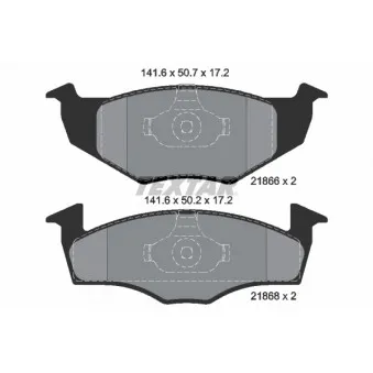 Jeu de 4 plaquettes de frein avant TEXTAR 2186602
