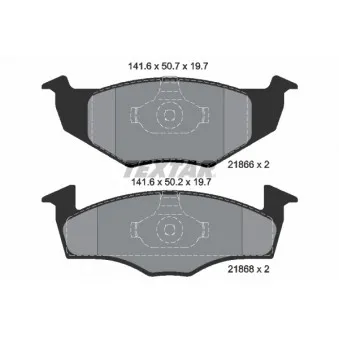 Jeu de 4 plaquettes de frein avant TEXTAR 2186603