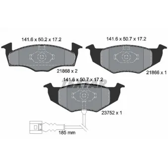 Jeu de 4 plaquettes de frein avant TEXTAR 2186801