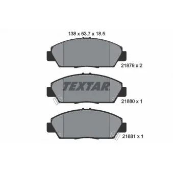 Jeu de 4 plaquettes de frein avant TEXTAR 2187901