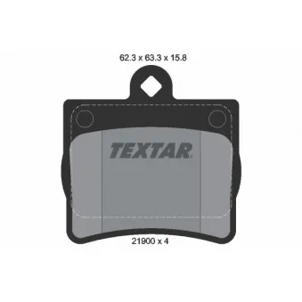 Jeu de 4 plaquettes de frein arrière TEXTAR 2190003