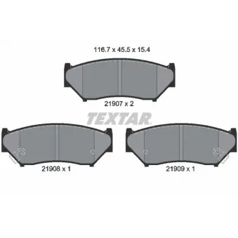 Jeu de 4 plaquettes de frein avant TEXTAR 2190701