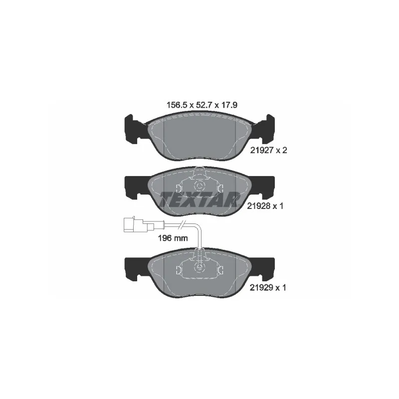 Jeu de 4 plaquettes de frein avant TEXTAR 2192701