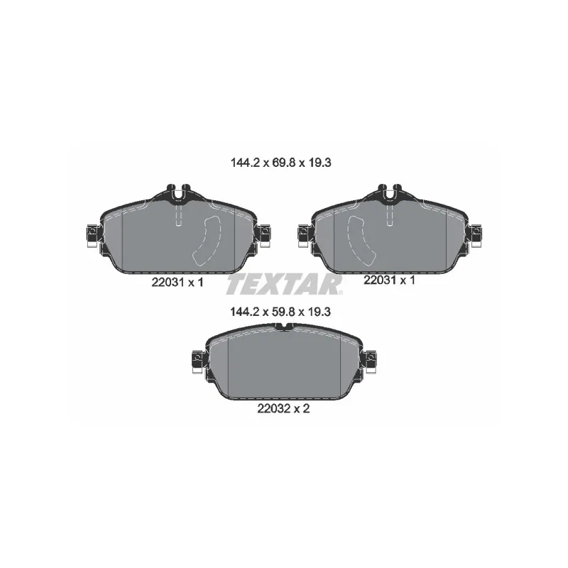 Jeu de 4 plaquettes de frein avant TEXTAR 2203101