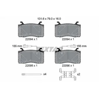 Jeu de 4 plaquettes de frein avant TEXTAR 2209401