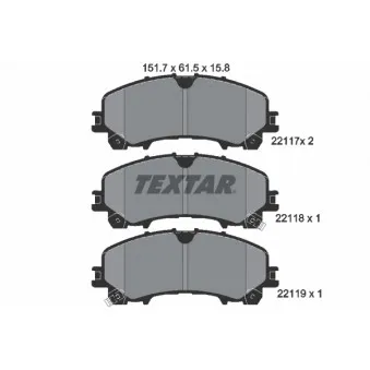 Jeu de 4 plaquettes de frein avant TEXTAR 2211701