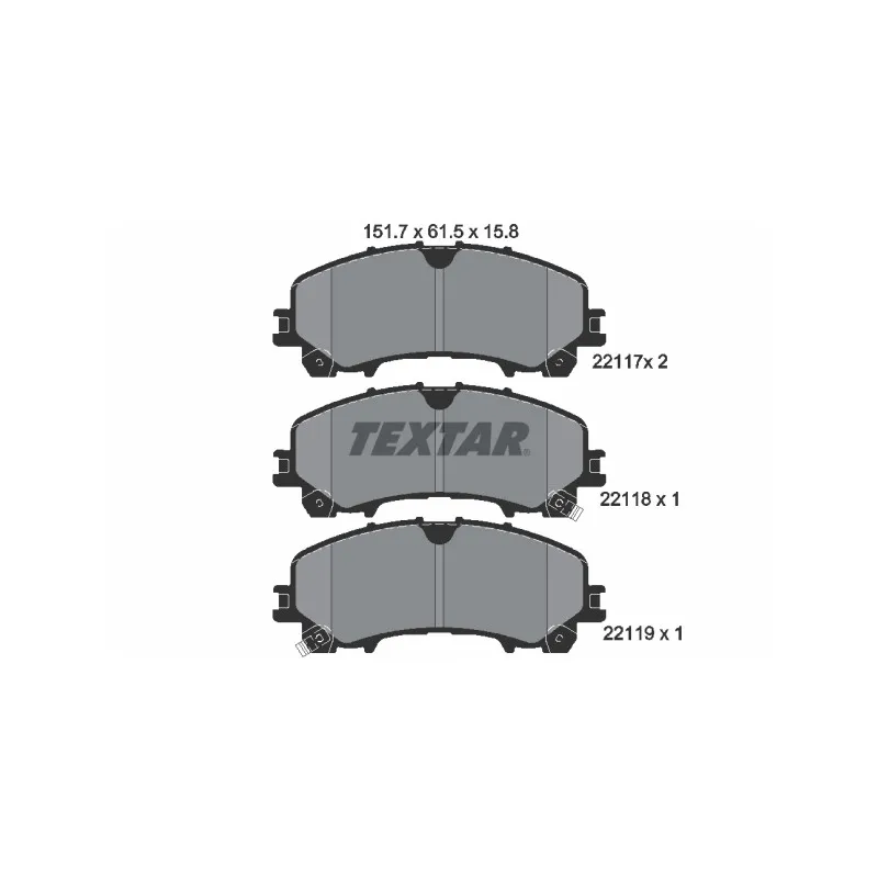 Jeu de 4 plaquettes de frein avant TEXTAR 2211701