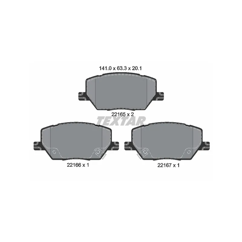 Jeu de 4 plaquettes de frein avant TEXTAR 2216501