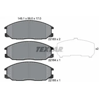 Jeu de 4 plaquettes de frein avant TEXTAR 2218301