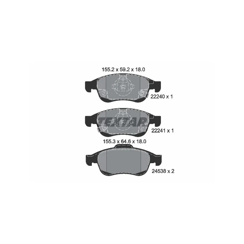 Jeu de 4 plaquettes de frein avant TEXTAR 2224001