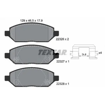 Jeu de 4 plaquettes de frein avant TEXTAR 2232601