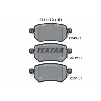 Jeu de 4 plaquettes de frein arrière TEXTAR 2234901