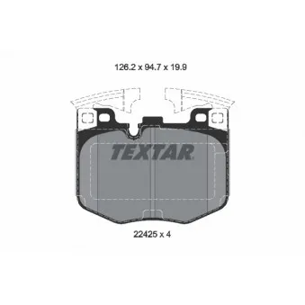 Jeu de 4 plaquettes de frein avant TEXTAR 2242501