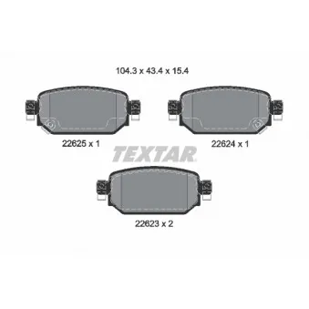 Jeu de 4 plaquettes de frein arrière TEXTAR 2262301
