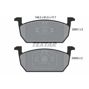 Jeu de 4 plaquettes de frein avant TEXTAR 2263101