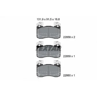 Jeu de 4 plaquettes de frein avant TEXTAR 2285801