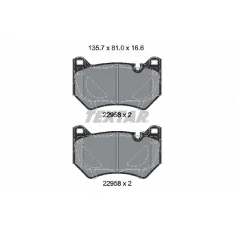 Jeu de 4 plaquettes de frein avant TEXTAR 2295801
