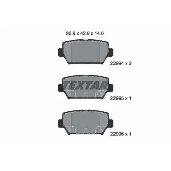 Jeu de 4 plaquettes de frein arrière TEXTAR 2299401