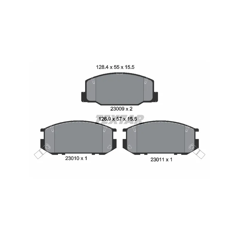 Jeu de 4 plaquettes de frein avant TEXTAR 2300901
