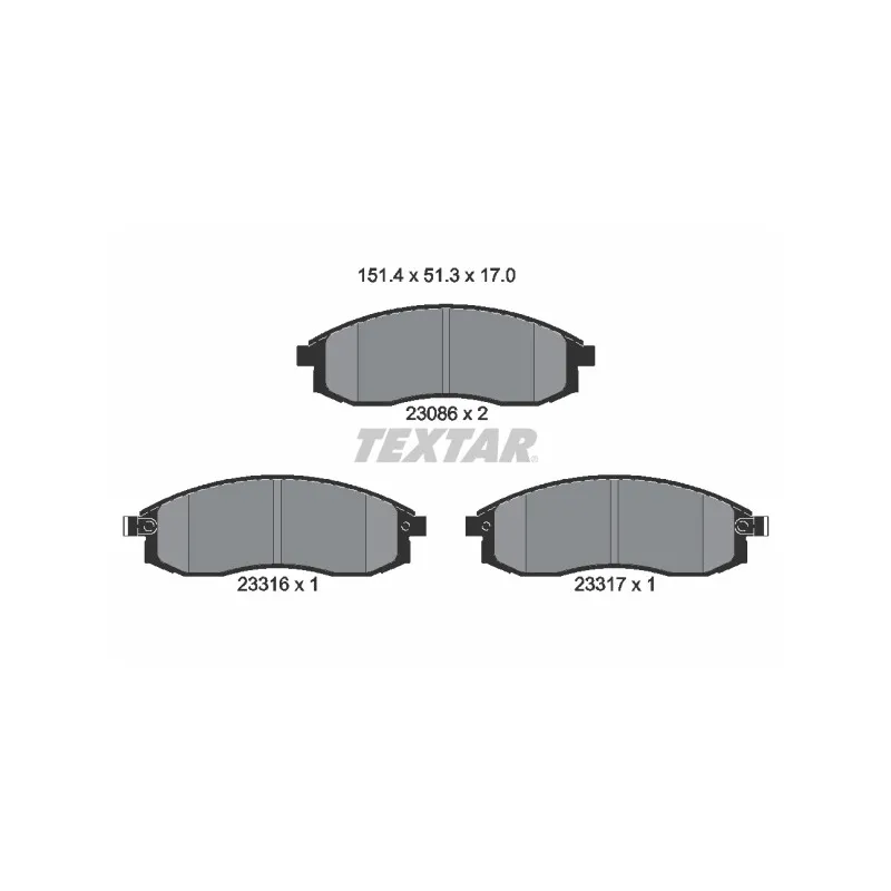 Jeu de 4 plaquettes de frein avant TEXTAR 2308601