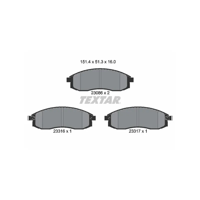 Jeu de 4 plaquettes de frein avant TEXTAR 2308602