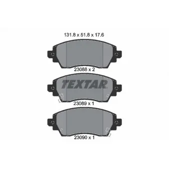 Jeu de 4 plaquettes de frein avant TEXTAR 2308801