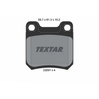 Jeu de 4 plaquettes de frein arrière TEXTAR 2309102