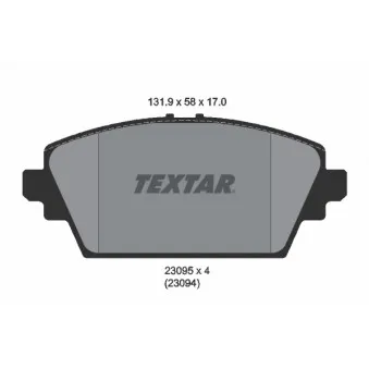 Jeu de 4 plaquettes de frein avant TEXTAR 2309501