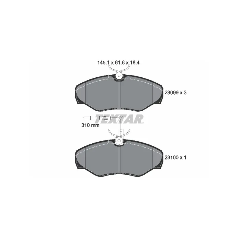 Jeu de 4 plaquettes de frein avant TEXTAR 2309903
