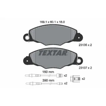 Jeu de 4 plaquettes de frein avant TEXTAR 2313503