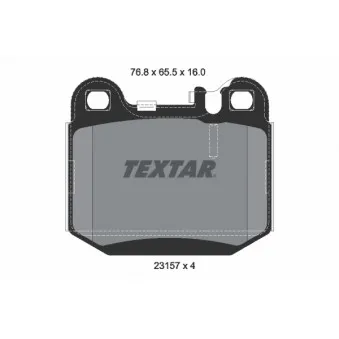 Jeu de 4 plaquettes de frein arrière TEXTAR 2315781