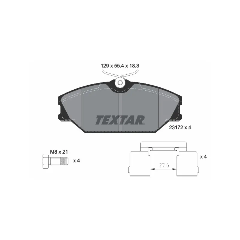 Jeu de 4 plaquettes de frein avant TEXTAR 2317203