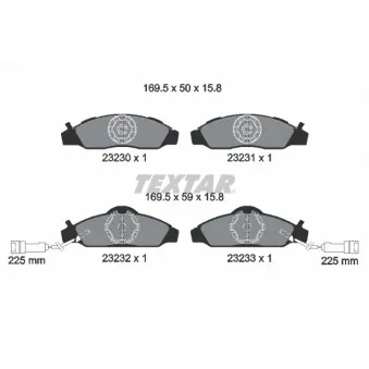 Jeu de 4 plaquettes de frein avant TEXTAR 2323001
