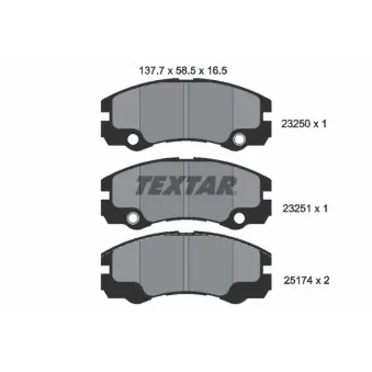 Jeu de 4 plaquettes de frein avant TEXTAR 2325001