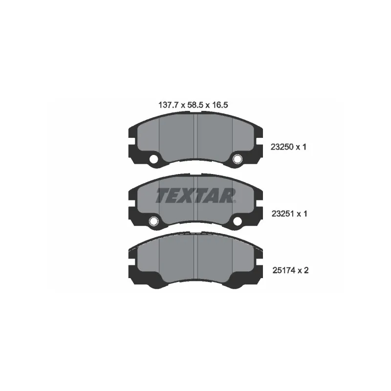 Jeu de 4 plaquettes de frein avant TEXTAR 2325001
