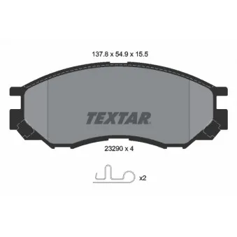Jeu de 4 plaquettes de frein avant TEXTAR 2329002