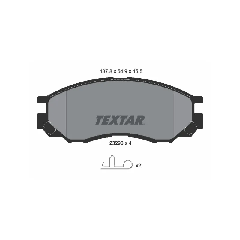 Jeu de 4 plaquettes de frein avant TEXTAR 2329002